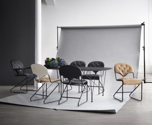 Silla Sam negra naturale camel
