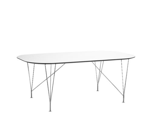 Mesa de comedor Inter cromada blanca